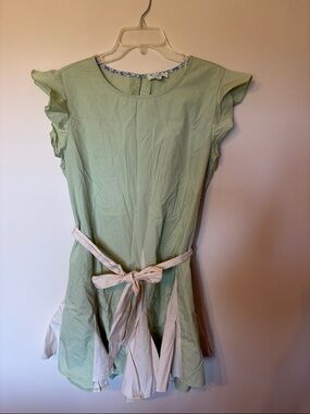 Umgee Sage Green Dress with Delicate Floral Trim